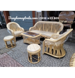 Sofa mây tre đan phòng khách MA755