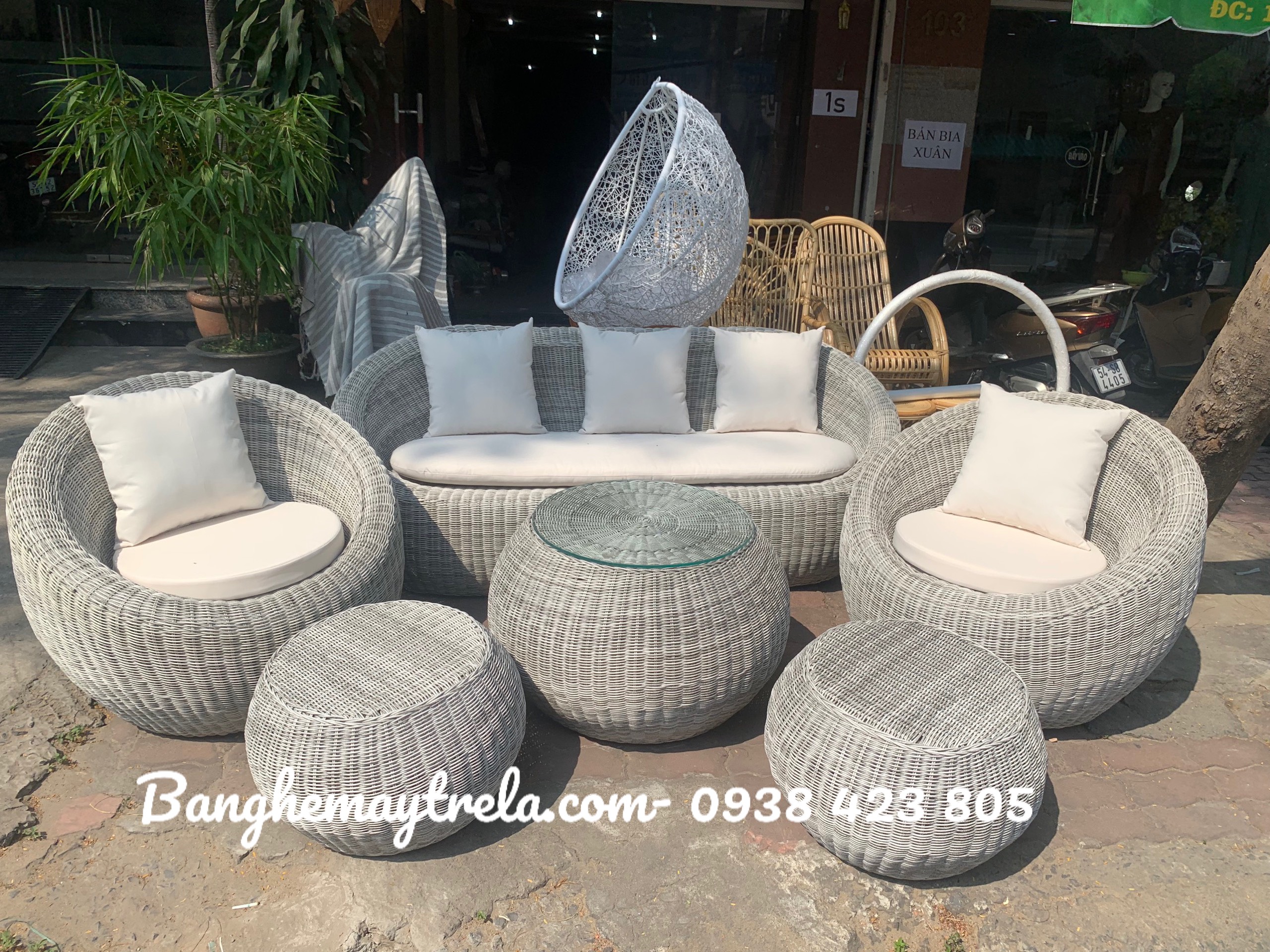
								Sofa sò nhựa giả mây ngoài trời NH234