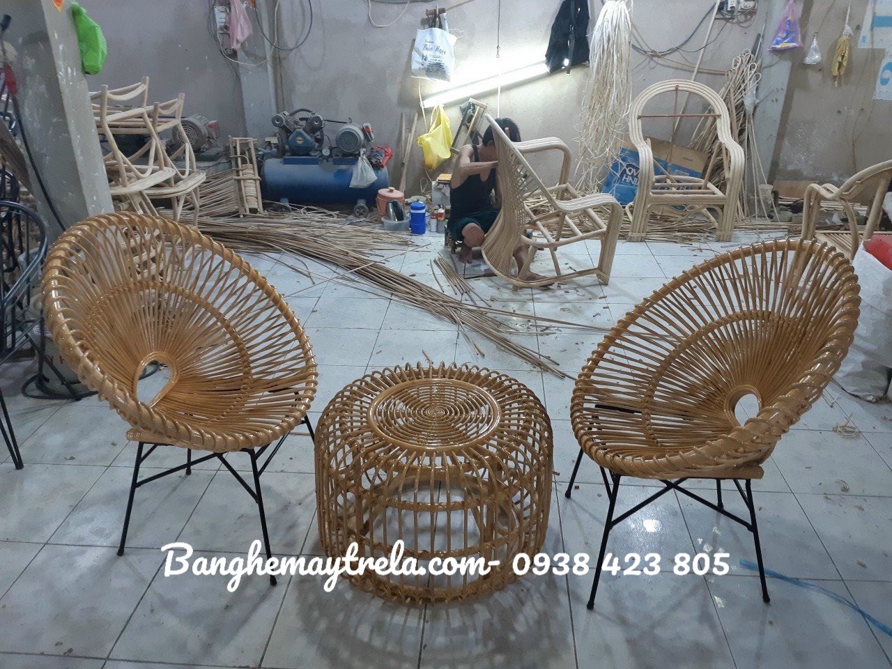 
								Ghế mây tre đan MA556