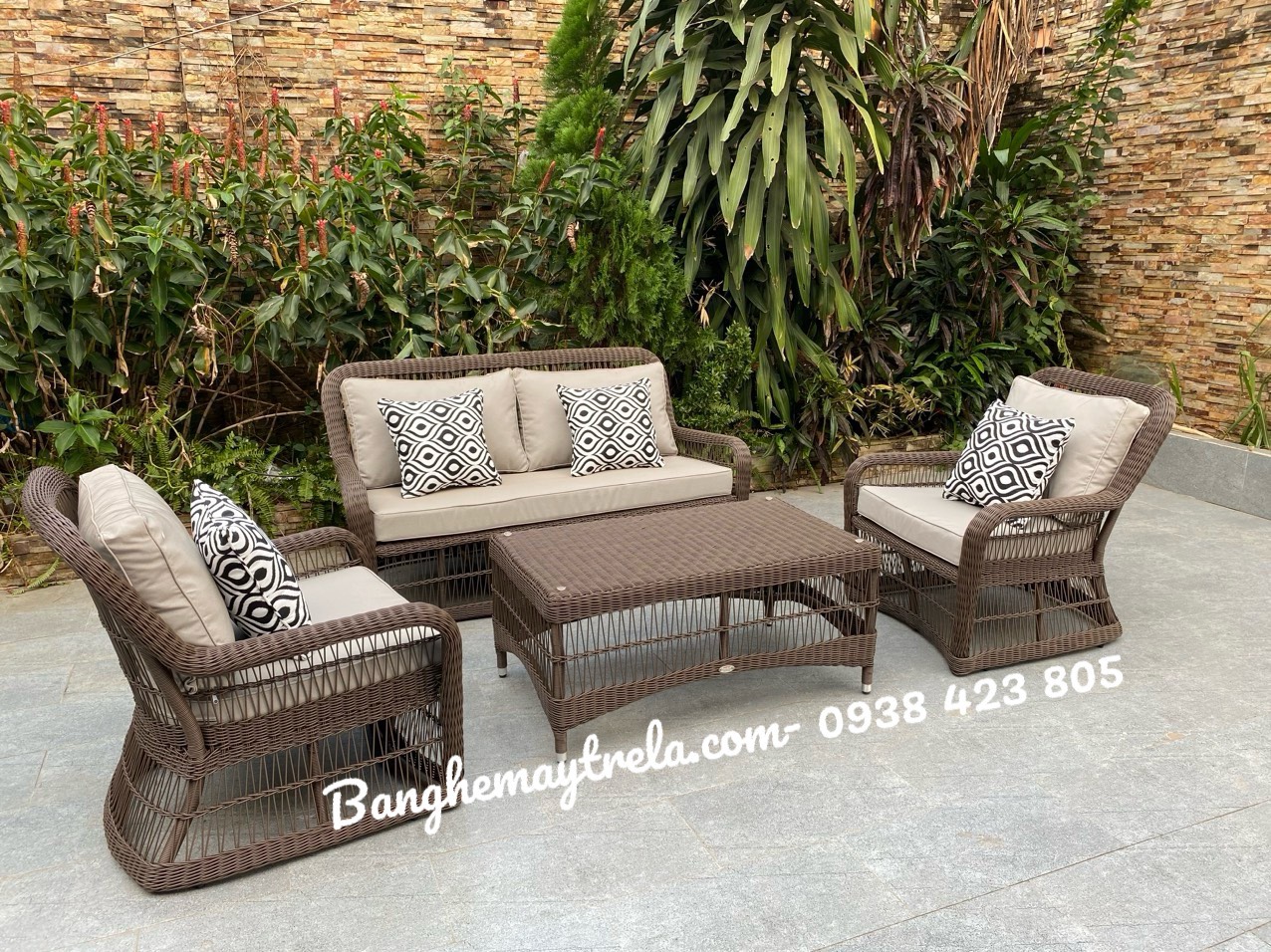 
								Bàn ghế sofa mây nhựa NH366